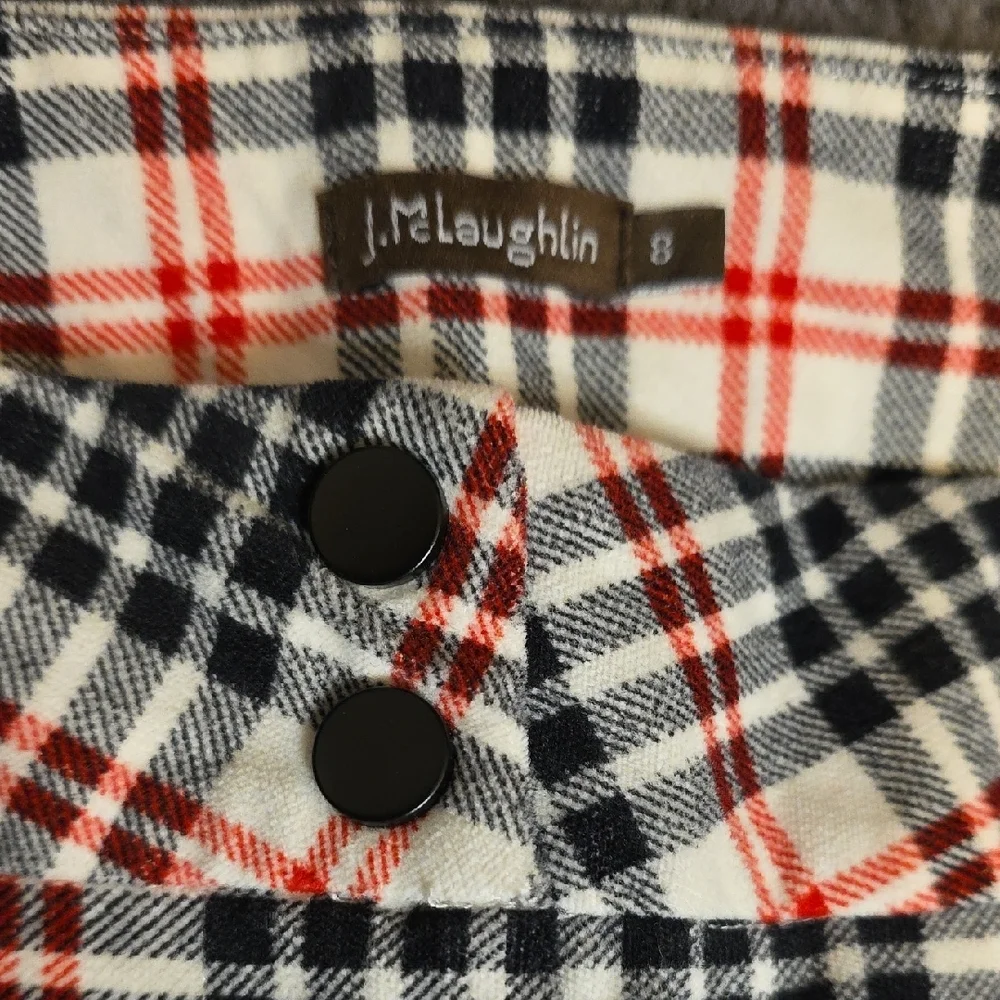 J. McLaughlin Plaid Chinos - Black, Red, White